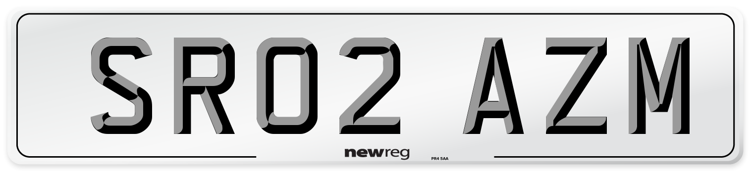 SR02 AZM Number Plate from New Reg